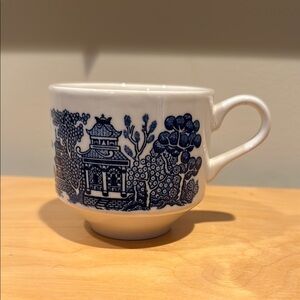 Vintage Churchill Blue Willow Pattern Tea Cup